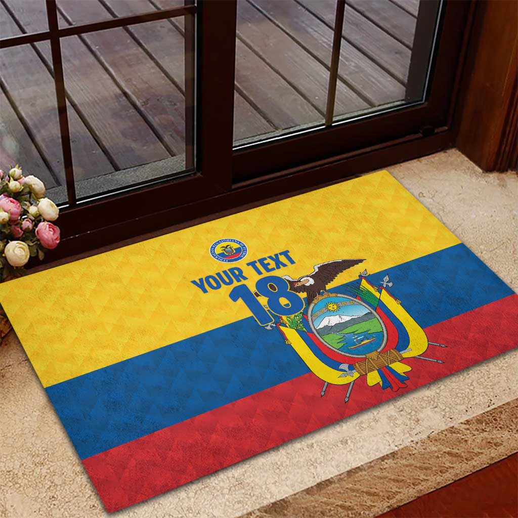 Ecuador Football Custom Rubber Doormat La Tricolor Pride - Wonder Print Shop