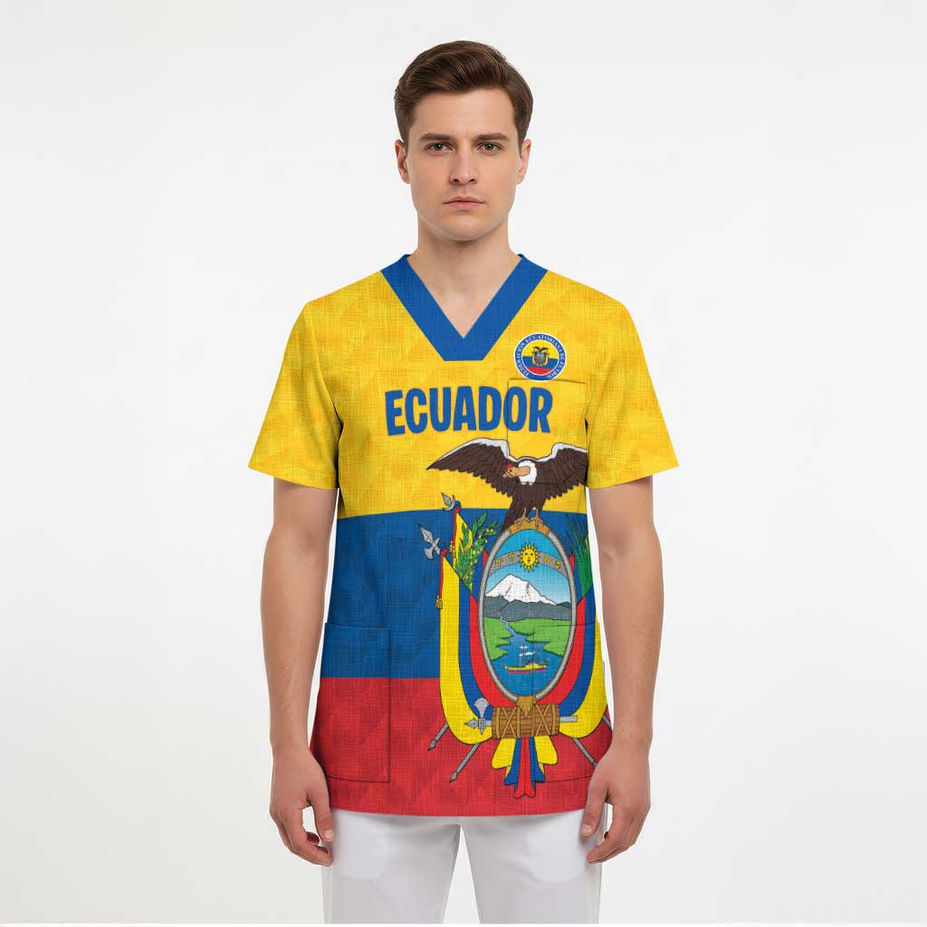 Ecuador Football Custom Scrub Top La Tricolor Pride - Wonder Print Shop