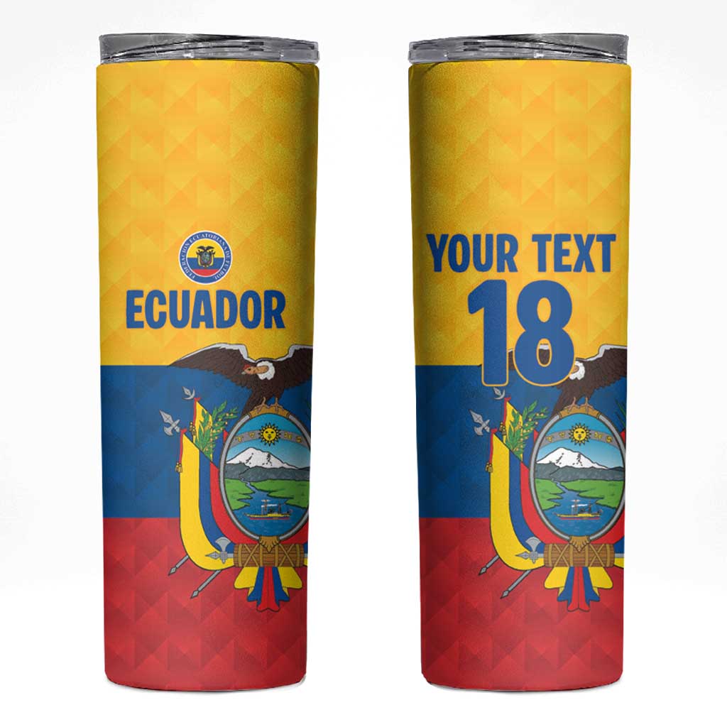 Ecuador Football Custom Skinny Tumbler La Tricolor Pride - Wonder Print Shop