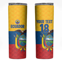 Ecuador Football Custom Skinny Tumbler La Tricolor Pride - Wonder Print Shop
