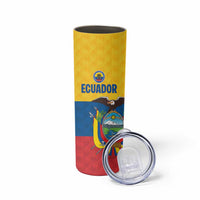 Ecuador Football Custom Skinny Tumbler La Tricolor Pride - Wonder Print Shop
