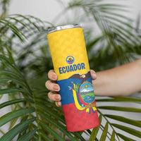 Ecuador Football Custom Skinny Tumbler La Tricolor Pride - Wonder Print Shop