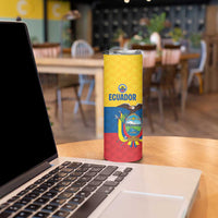 Ecuador Football Custom Skinny Tumbler La Tricolor Pride - Wonder Print Shop