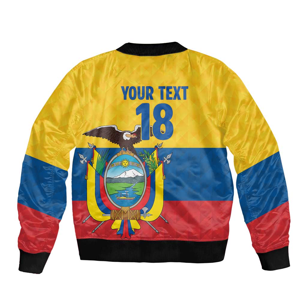 Ecuador Football Custom Sleeve Zip Bomber Jacket La Tricolor Pride - Wonder Print Shop