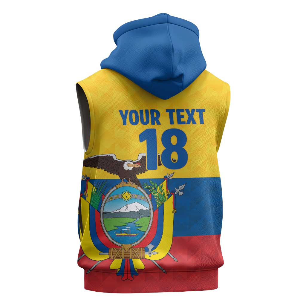 Ecuador Football Custom Sleeveless Hoodie La Tricolor Pride - Wonder Print Shop