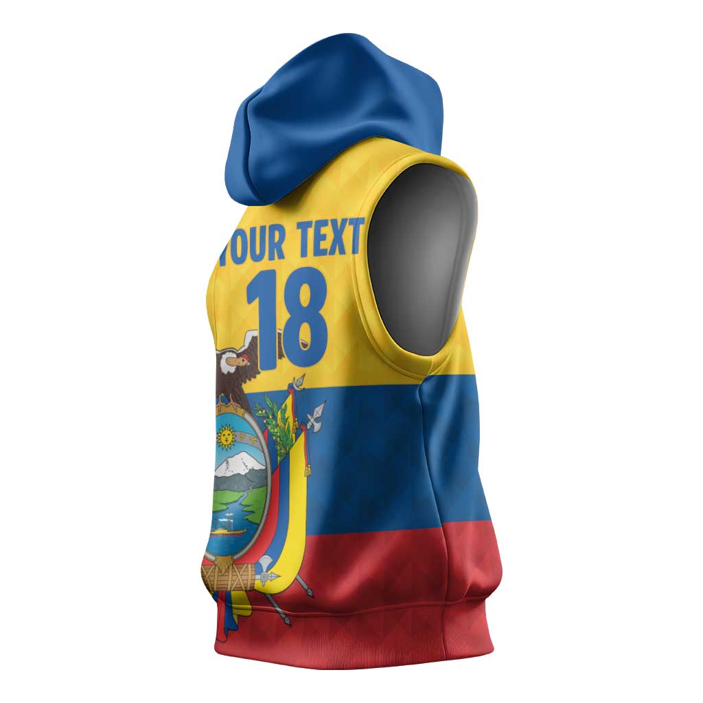 Ecuador Football Custom Sleeveless Hoodie La Tricolor Pride - Wonder Print Shop