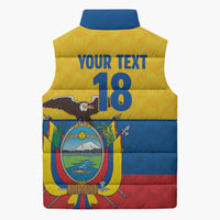 Ecuador Football Custom Sleeveless Puffer Jacket La Tricolor Pride - Wonder Print Shop