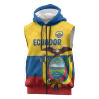 Ecuador Football Custom Sleeveless Zip Hoodie La Tricolor Pride - Wonder Print Shop