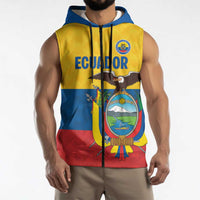 Ecuador Football Custom Sleeveless Zip Hoodie La Tricolor Pride - Wonder Print Shop