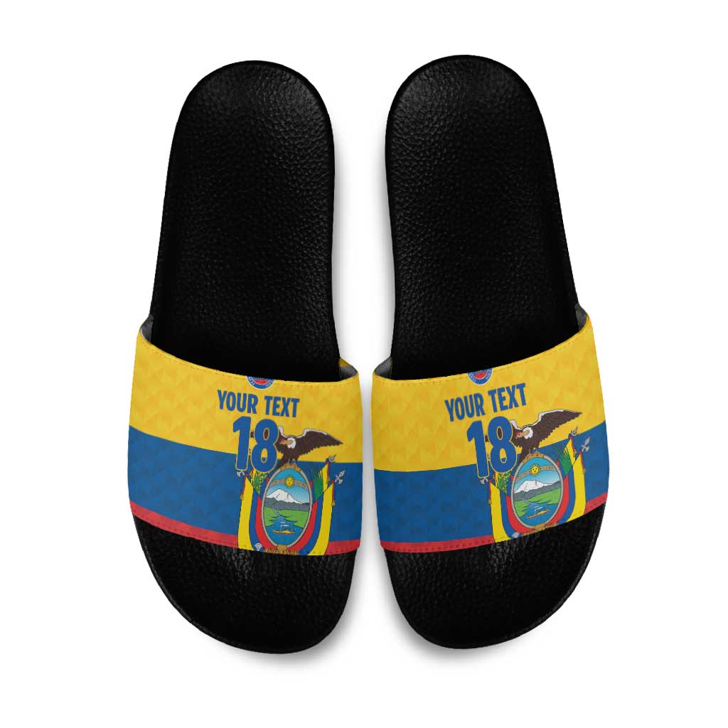 Ecuador Football Custom Slide Sandals La Tricolor Pride - Wonder Print Shop