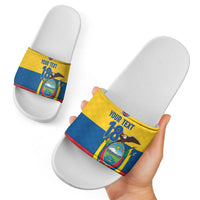 Ecuador Football Custom Slide Sandals La Tricolor Pride - Wonder Print Shop
