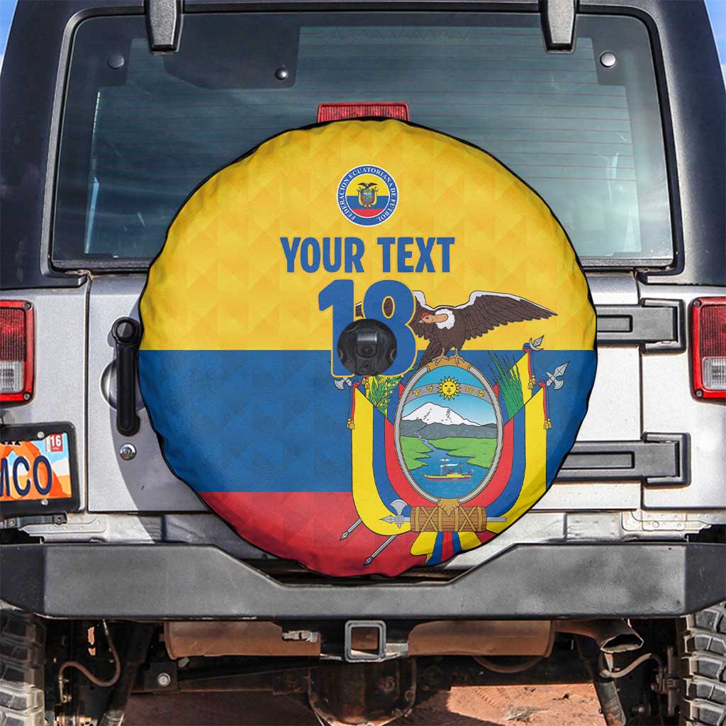 Ecuador Football Custom Spare Tire Cover La Tricolor Pride - Wonder Print Shop