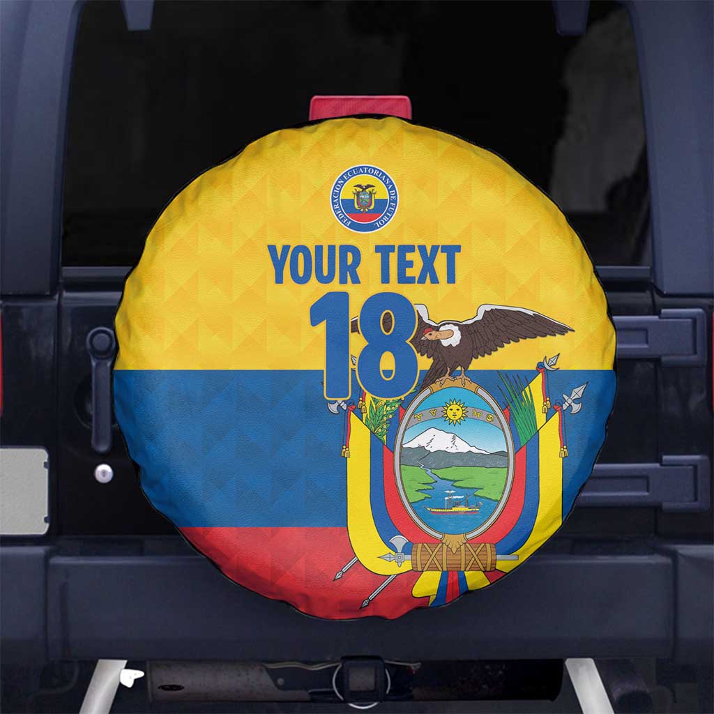 Ecuador Football Custom Spare Tire Cover La Tricolor Pride - Wonder Print Shop