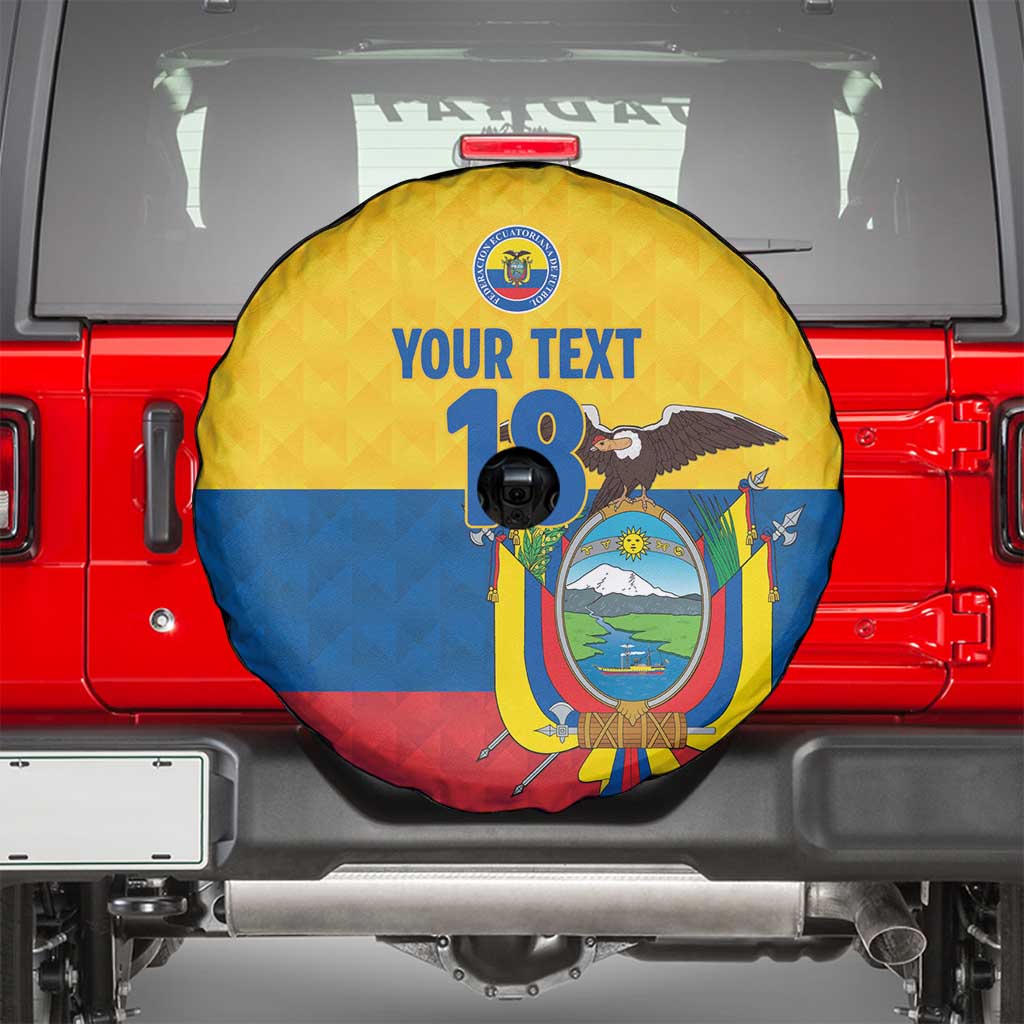 Ecuador Football Custom Spare Tire Cover La Tricolor Pride - Wonder Print Shop