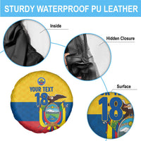 Ecuador Football Custom Spare Tire Cover La Tricolor Pride - Wonder Print Shop