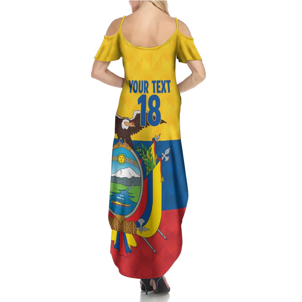 Ecuador Football Custom Summer Maxi Dress La Tricolor Pride - Wonder Print Shop