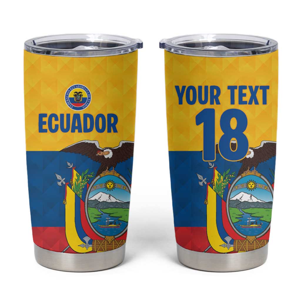 Ecuador Football Custom Tumbler Cup La Tricolor Pride - Wonder Print Shop