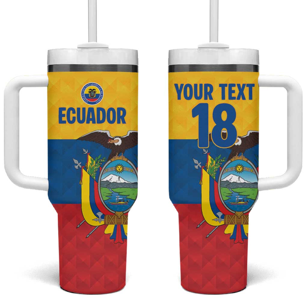 Ecuador Football Custom Tumbler With Handle La Tricolor Pride - Wonder Print Shop