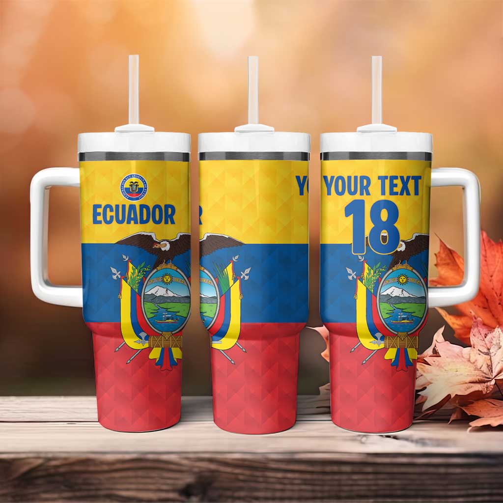 Ecuador Football Custom Tumbler With Handle La Tricolor Pride - Wonder Print Shop