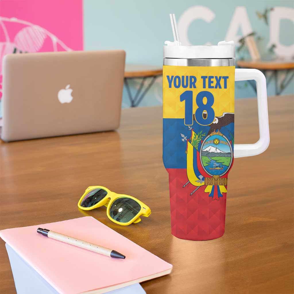 Ecuador Football Custom Tumbler With Handle La Tricolor Pride - Wonder Print Shop