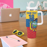 Ecuador Football Custom Tumbler With Handle La Tricolor Pride - Wonder Print Shop