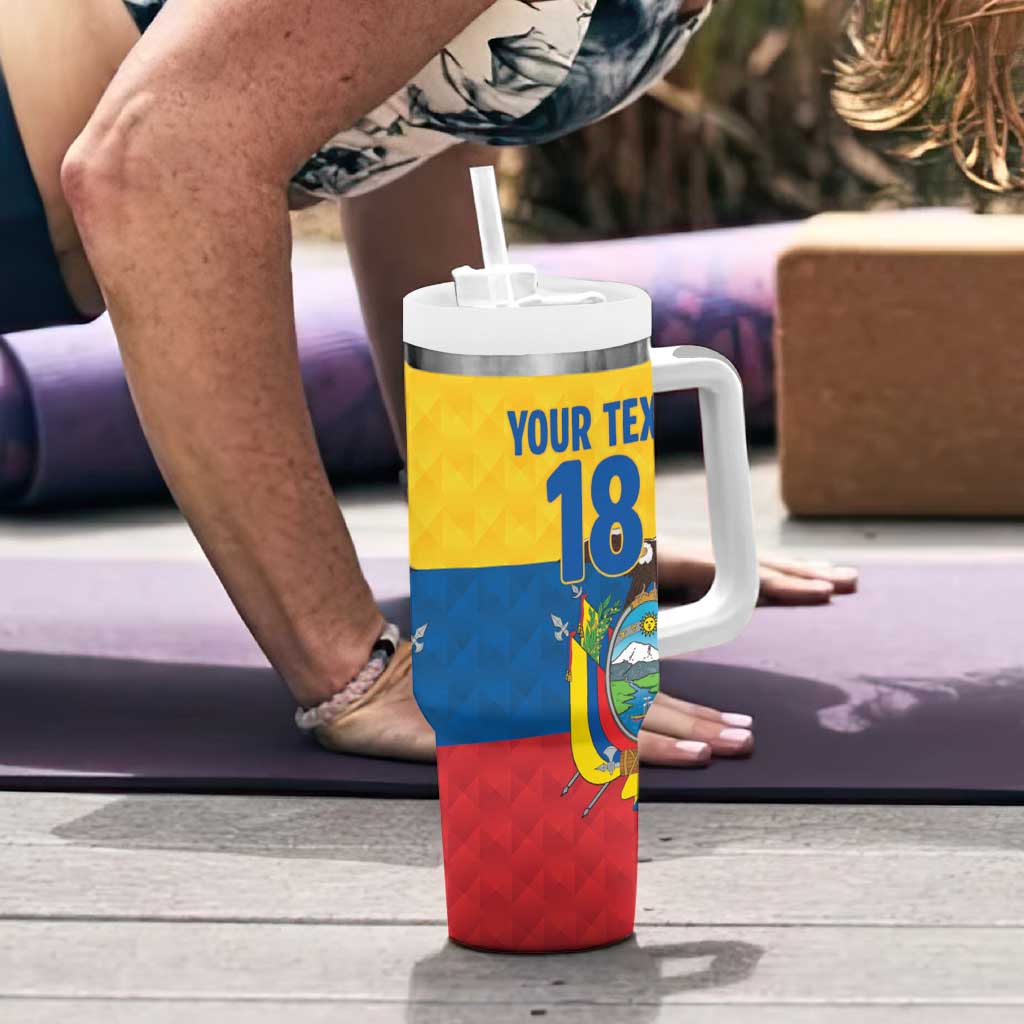 Ecuador Football Custom Tumbler With Handle La Tricolor Pride - Wonder Print Shop