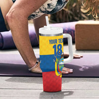 Ecuador Football Custom Tumbler With Handle La Tricolor Pride - Wonder Print Shop