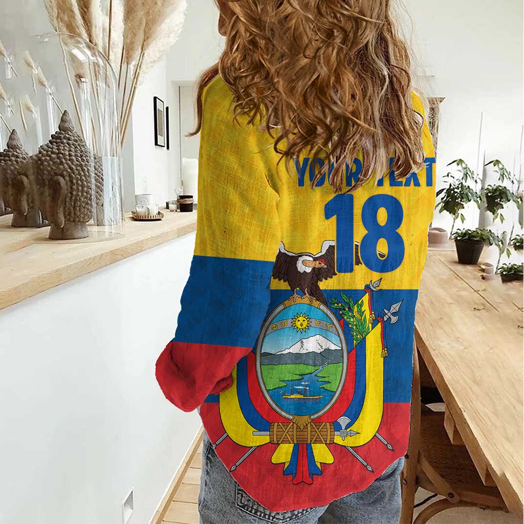 Ecuador Football Custom Women Casual Shirt La Tricolor Pride - Wonder Print Shop