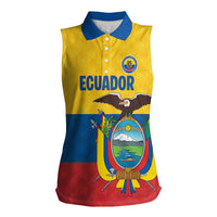 Ecuador Football Custom Women Sleeveless Polo Shirt La Tricolor Pride - Wonder Print Shop