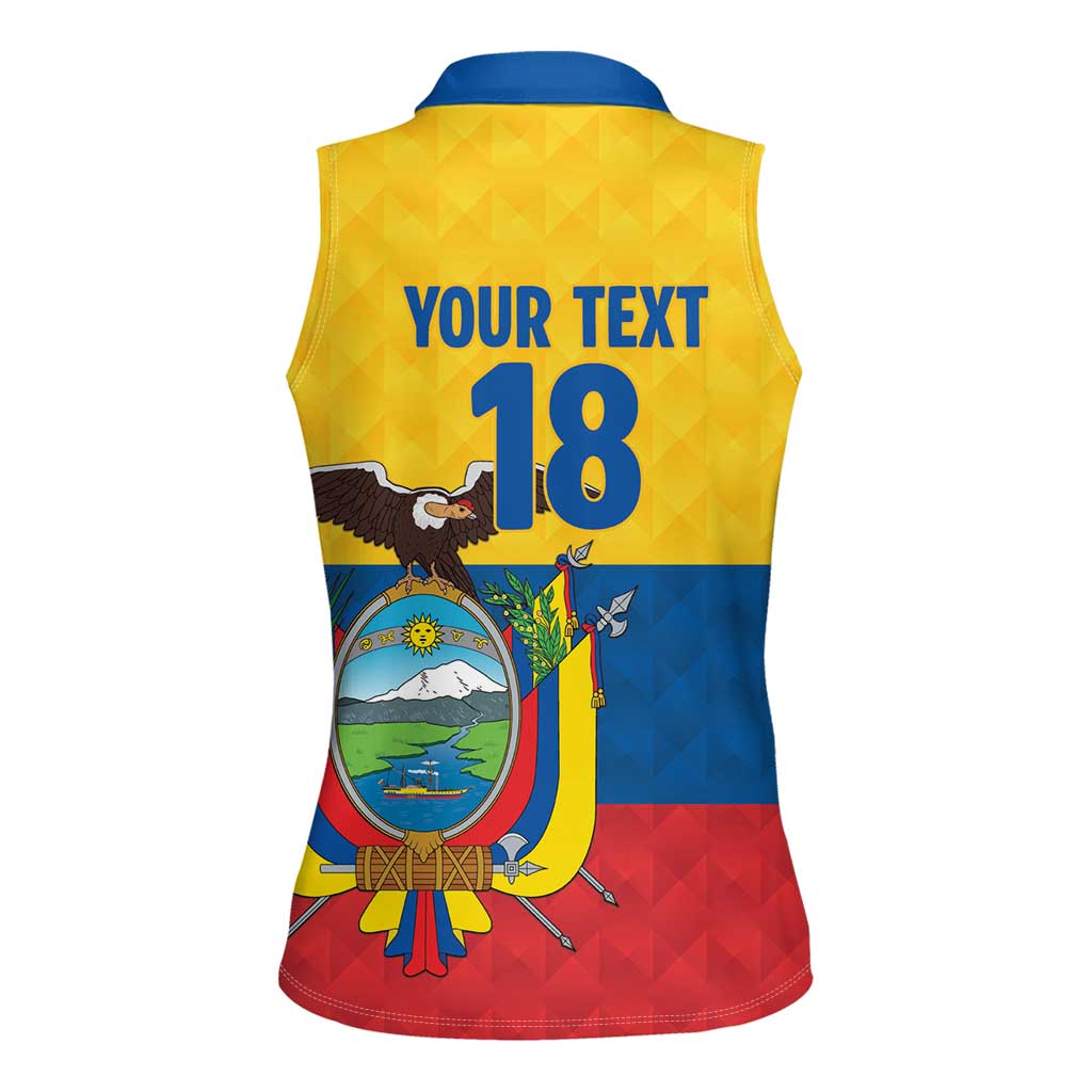 Ecuador Football Custom Women Sleeveless Polo Shirt La Tricolor Pride - Wonder Print Shop