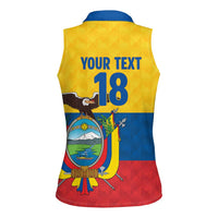 Ecuador Football Custom Women Sleeveless Polo Shirt La Tricolor Pride - Wonder Print Shop