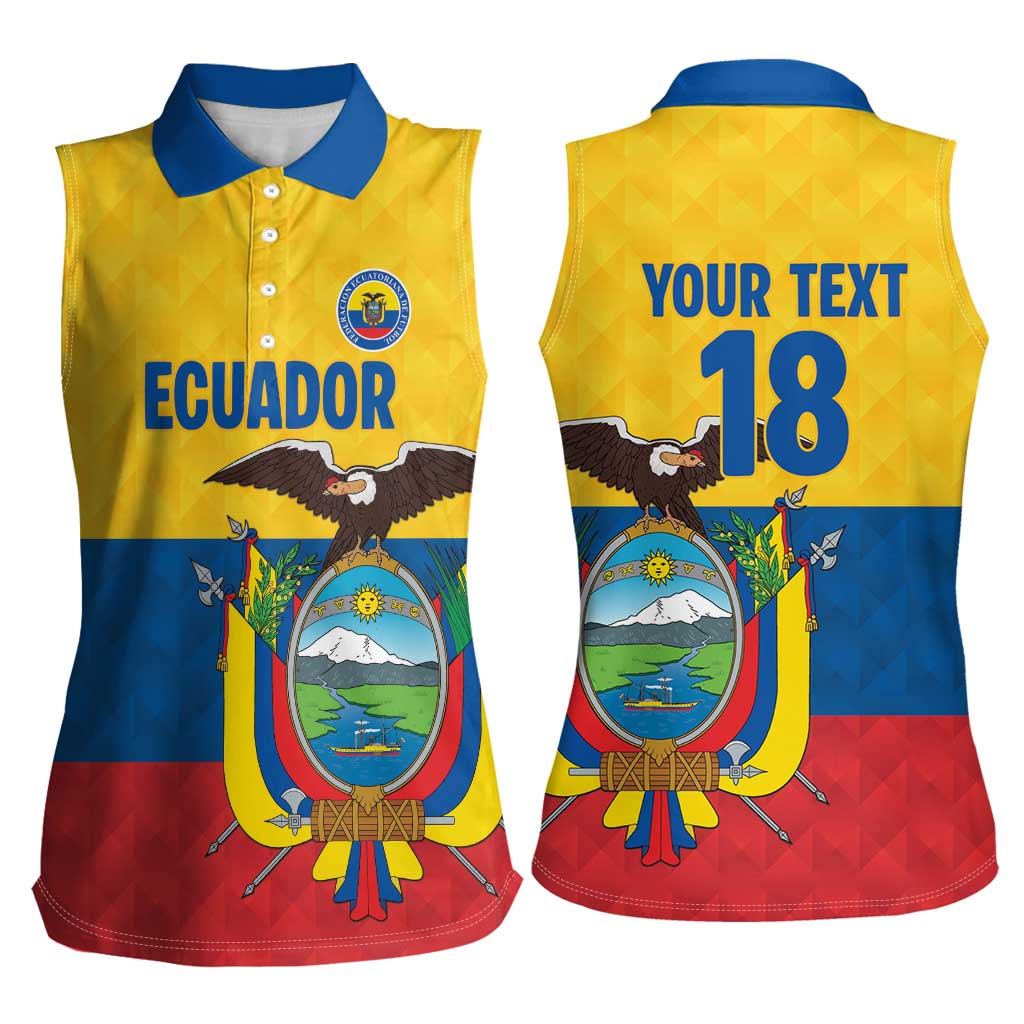 Ecuador Football Custom Women Sleeveless Polo Shirt La Tricolor Pride - Wonder Print Shop