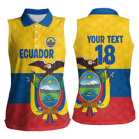 Ecuador Football Custom Women Sleeveless Polo Shirt La Tricolor Pride - Wonder Print Shop