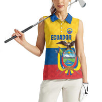 Ecuador Football Custom Women Sleeveless Polo Shirt La Tricolor Pride - Wonder Print Shop
