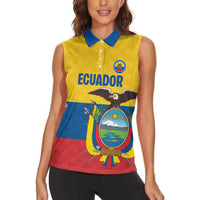 Ecuador Football Custom Women Sleeveless Polo Shirt La Tricolor Pride - Wonder Print Shop