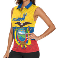 Ecuador Football Custom Women Sleeveless Polo Shirt La Tricolor Pride - Wonder Print Shop
