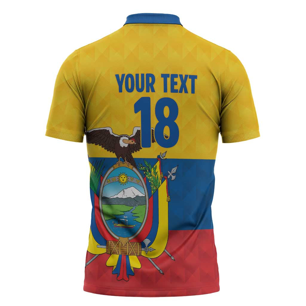 Ecuador Football Custom Zipper Polo Shirt La Tricolor Pride - Wonder Print Shop