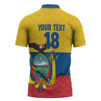 Ecuador Football Custom Zipper Polo Shirt La Tricolor Pride - Wonder Print Shop