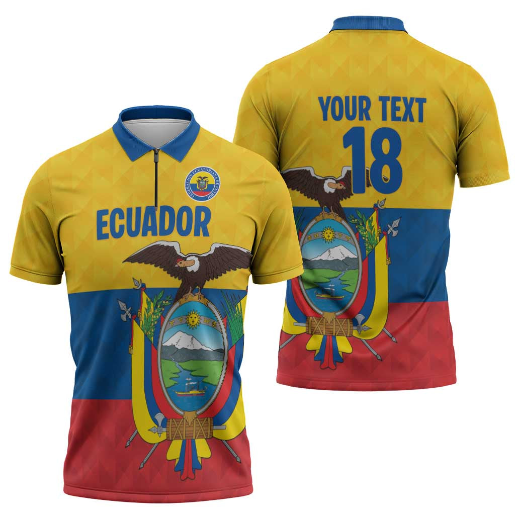 Ecuador Football Custom Zipper Polo Shirt La Tricolor Pride - Wonder Print Shop