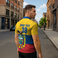 Ecuador Football Custom Zipper Polo Shirt La Tricolor Pride - Wonder Print Shop