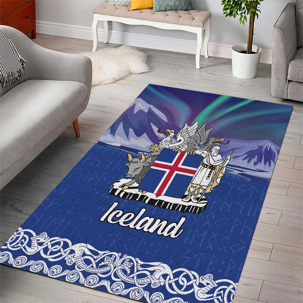Iceland Area Rug Icelandic Landscape Northern Lights