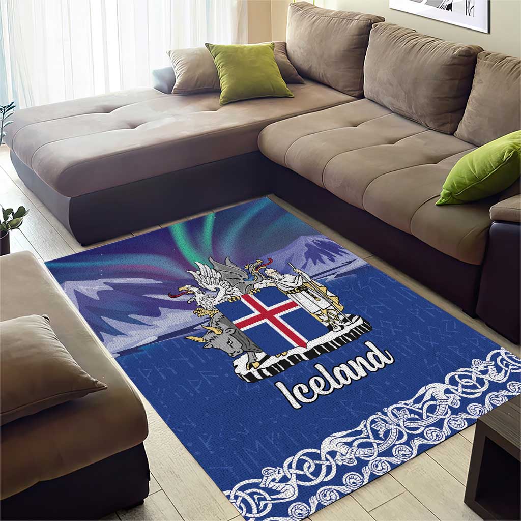 Iceland Area Rug Icelandic Landscape Northern Lights