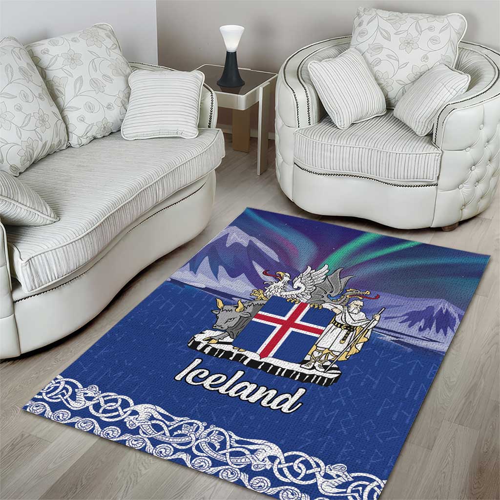 Iceland Area Rug Icelandic Landscape Northern Lights