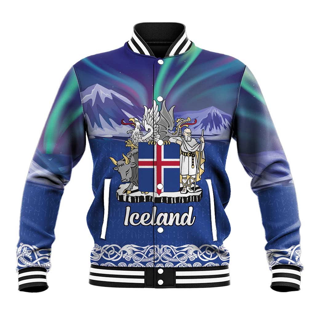 Iceland Baseball Jacket Icelandic Landscape Northern Lights