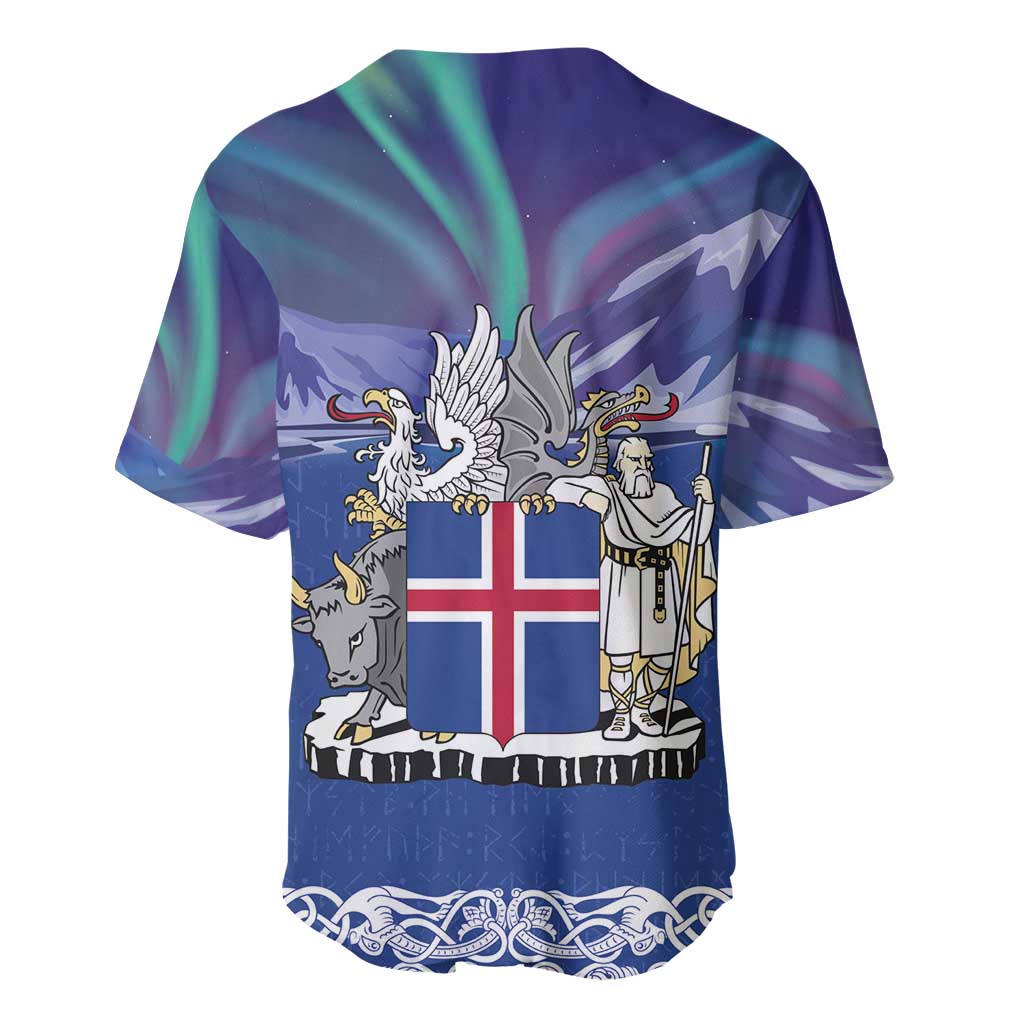 Iceland Baseball Jersey Icelandic Landscape Northern Lights