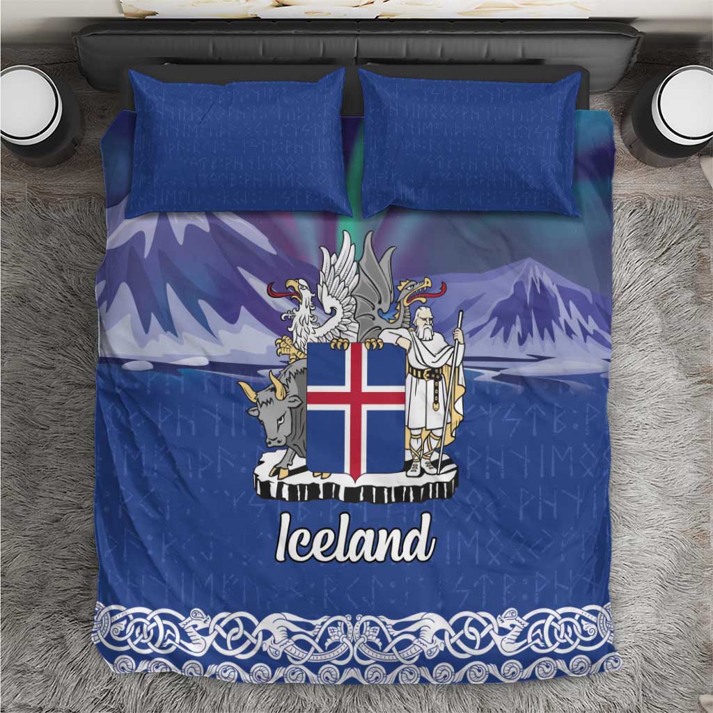 Iceland Bedding Set Icelandic Landscape Northern Lights