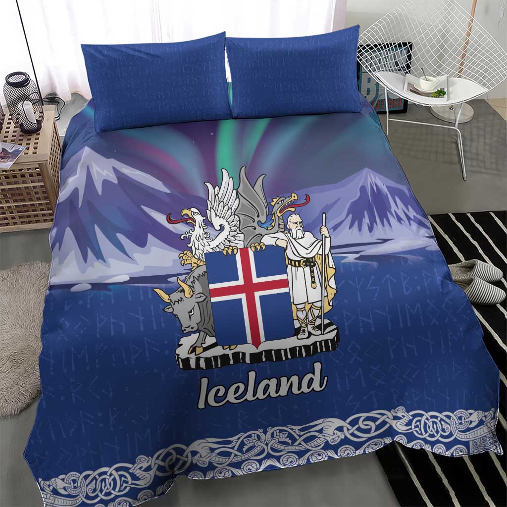 Iceland Bedding Set Icelandic Landscape Northern Lights