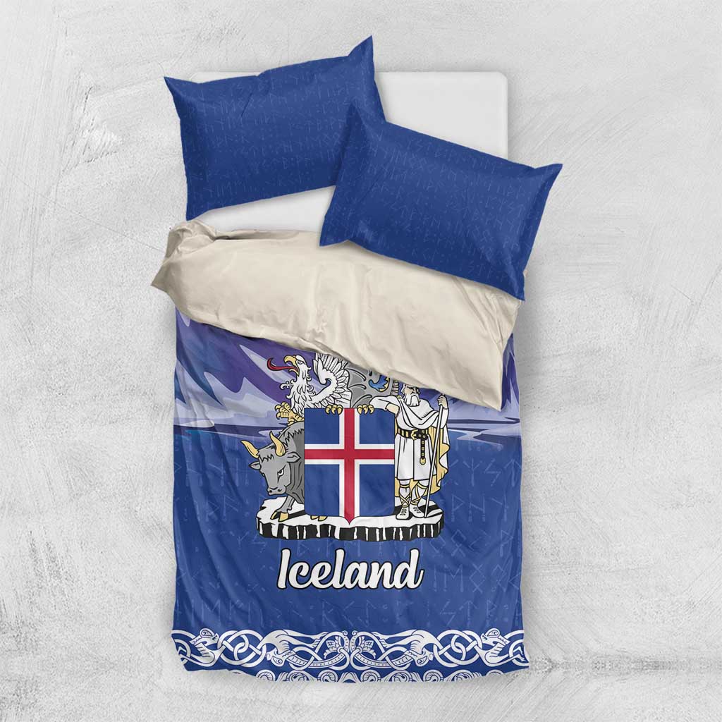 Iceland Bedding Set Icelandic Landscape Northern Lights