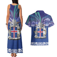 Iceland Couples Matching Tank Maxi Dress and Hawaiian Shirt Icelandic Landscape Northern Lights
