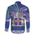 Iceland Family Matching Off The Shoulder Long Sleeve Dress and Hawaiian Shirt Icelandic Landscape Northern Lights